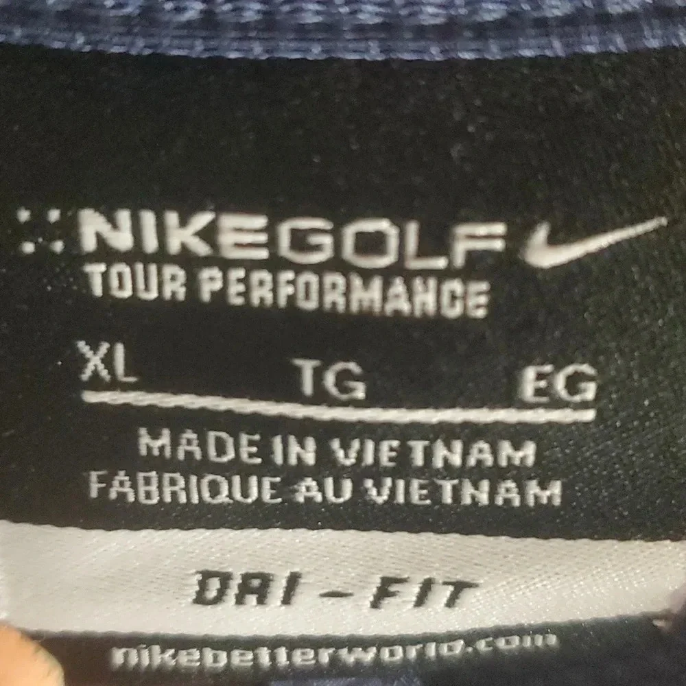 Nike Golf Tour Performance Mens Polo, Dri-Fit Navy Blue with a Mesh Woven Look